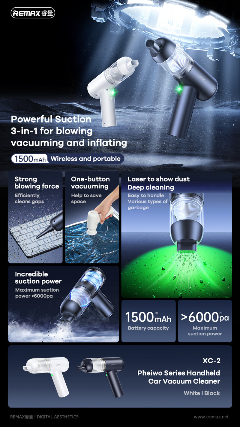 REMAX Pheiwo Series Handheld Car Vacuum Cleaner XC-2
