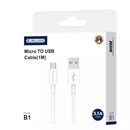 Jellico USB to Micro USB Cable (3.1 A) 1 meter B1 (Box/blister) white