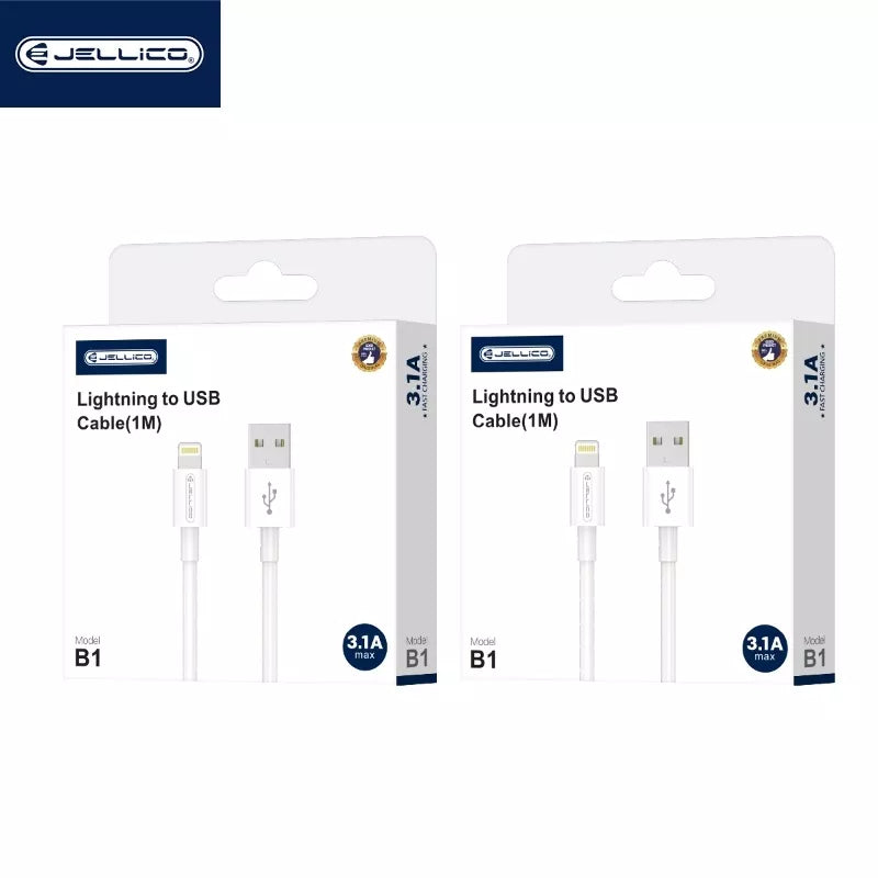 Jellico USB to Lightning Cable (3.1 A) 1 meter JELLICO B1 (Box/blister) white