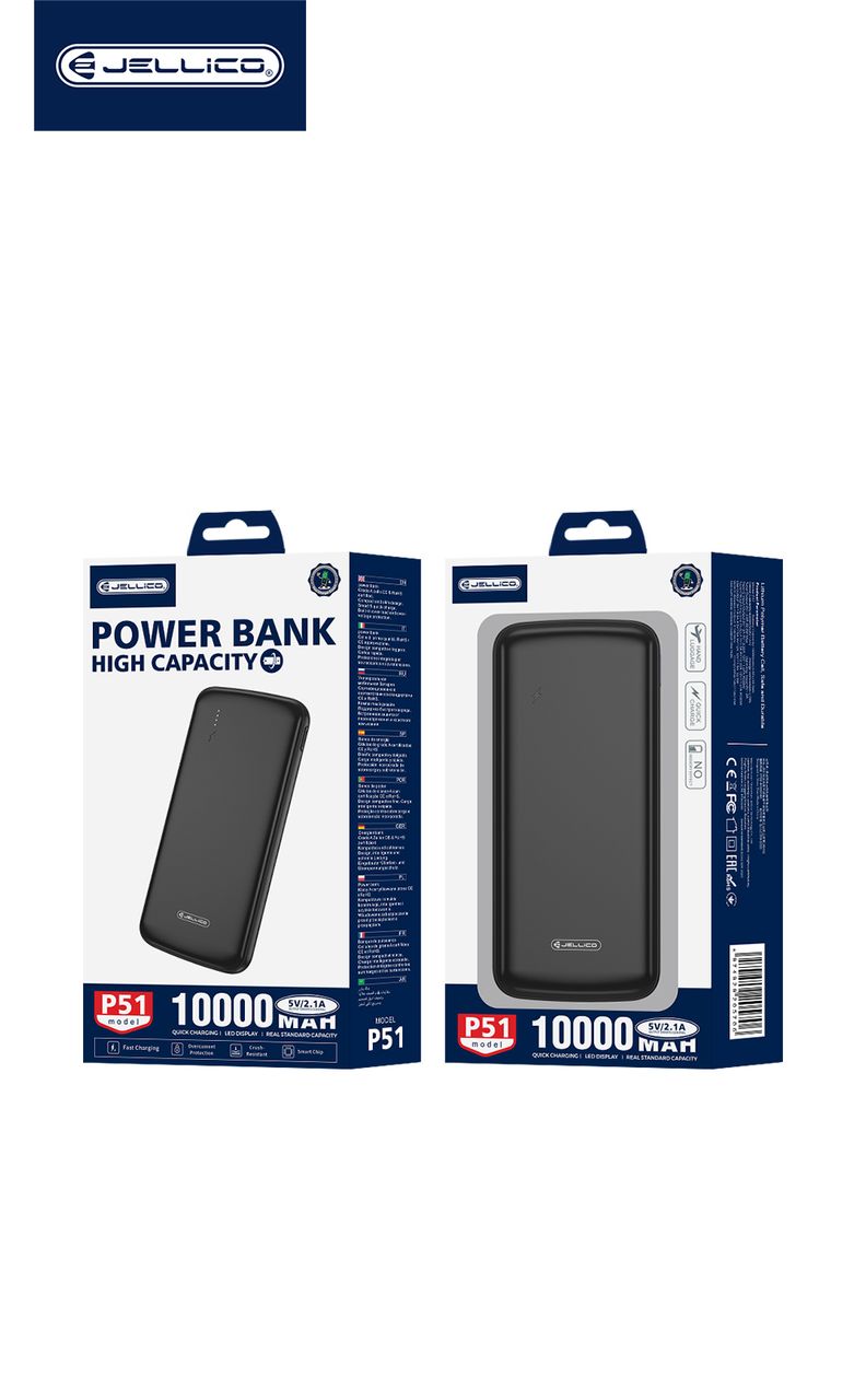 Jellico Power Bank 10.000mAh Fast Charger P51
