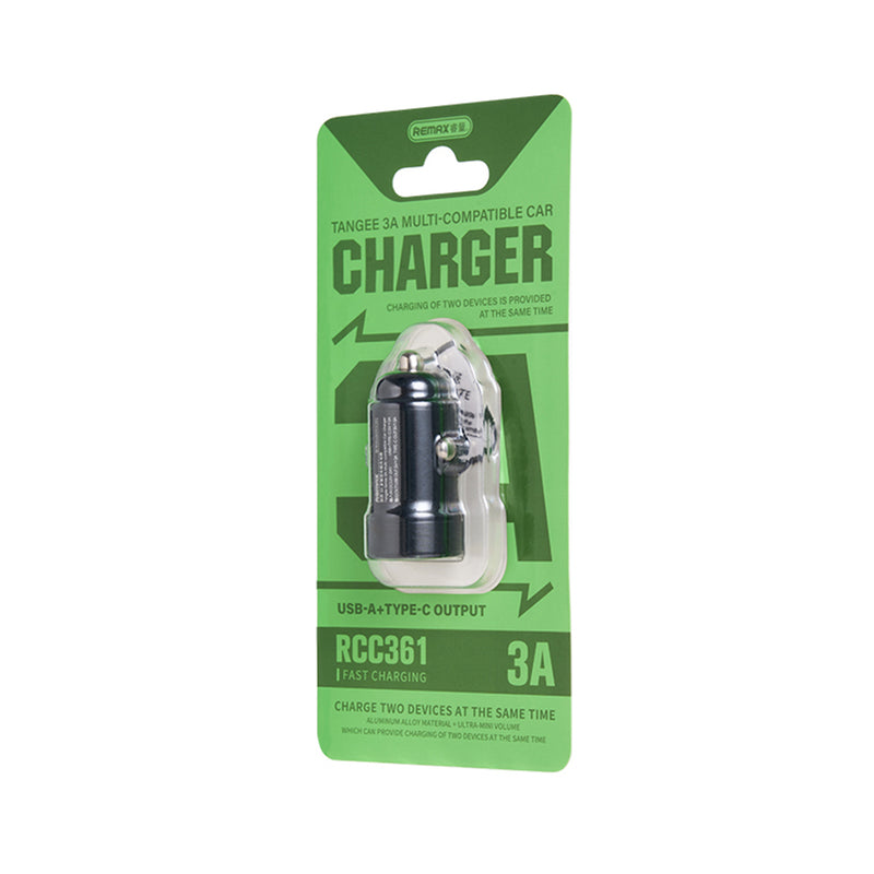 REMAX Tangee Series 3A 1A+1C Multi-compatible Car Charger RCC361 Black